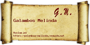 Galambos Melinda névjegykártya