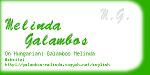 melinda galambos business card